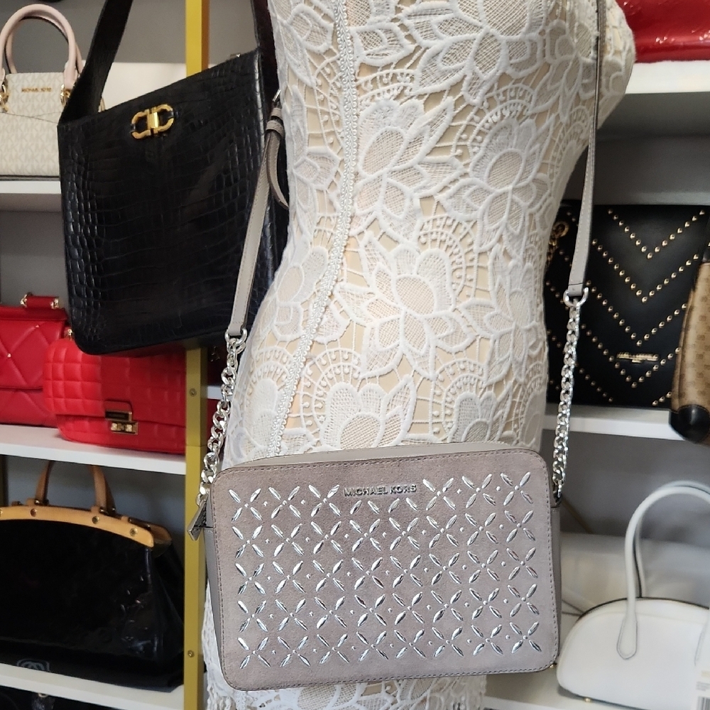 Michael Kors Silver and Gray Crossbody Bag - Picture 11 of 11